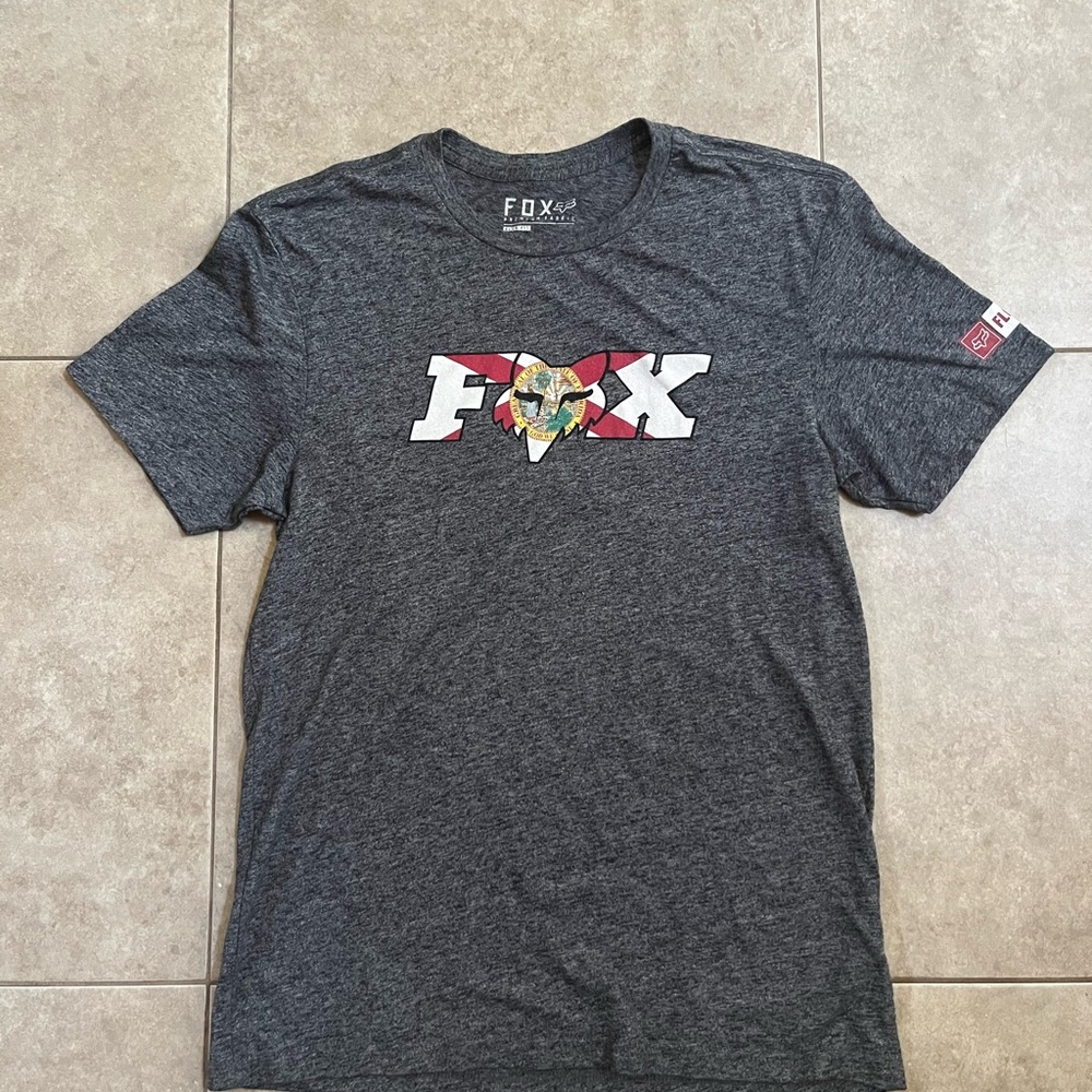 Fox Racing Florida flag Motocross Crewneck Tee T-shirt Slim Fit Medium